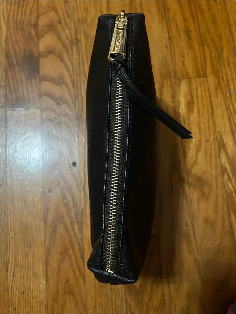 Steve Madden Classic Black Faux Leather Large Clutch Cosmetic Pouch